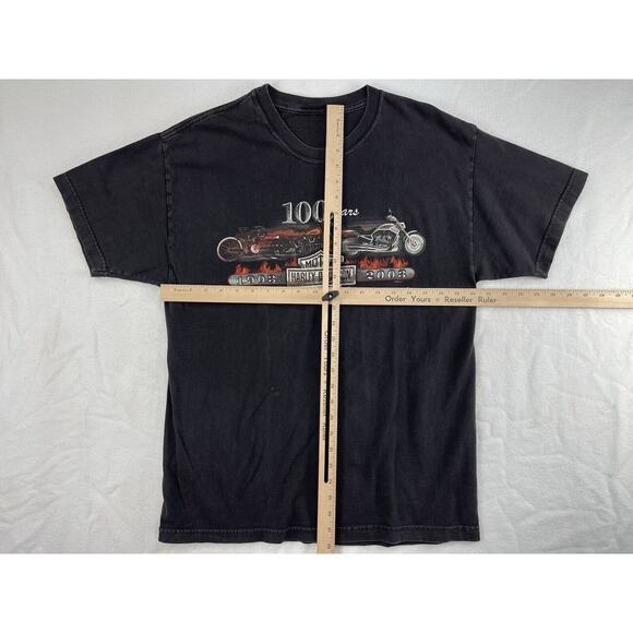 Harley Davidson Genuine Motorcycle 100 Years Logo Michigan City T-Shirt - Size L - Picture 6 of 9